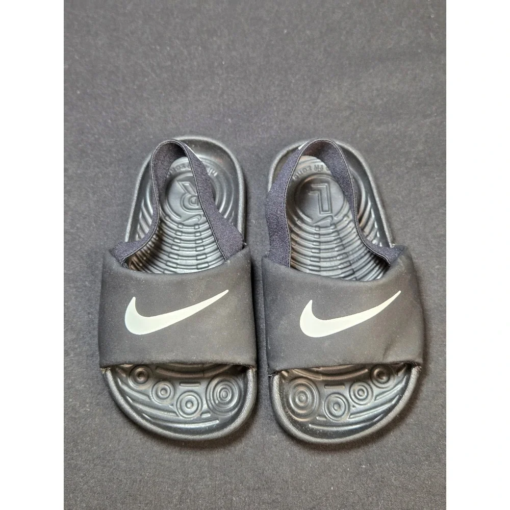 Nike Kawa Slide Black White Toddler Sandals BV1094-001 Size 6C NEW!